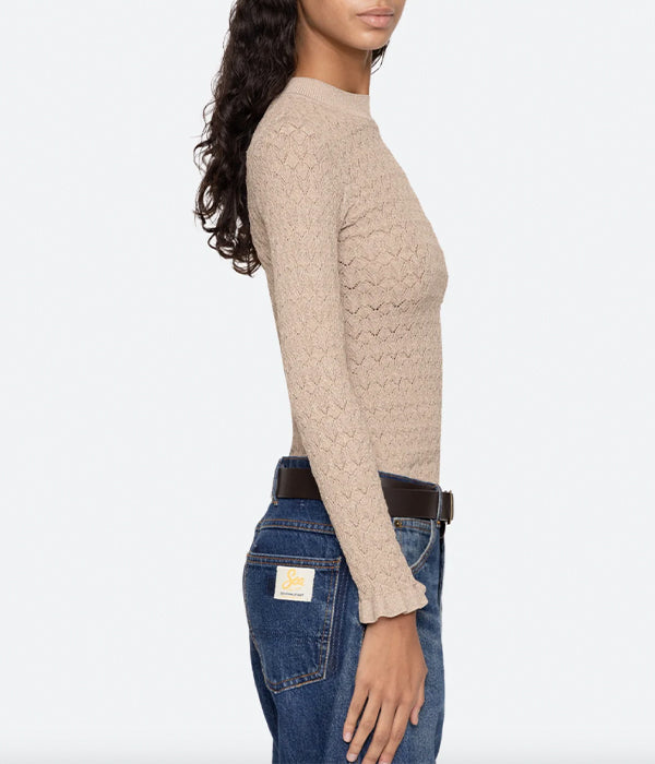 Ruby Long Sleeve Top - Champagne