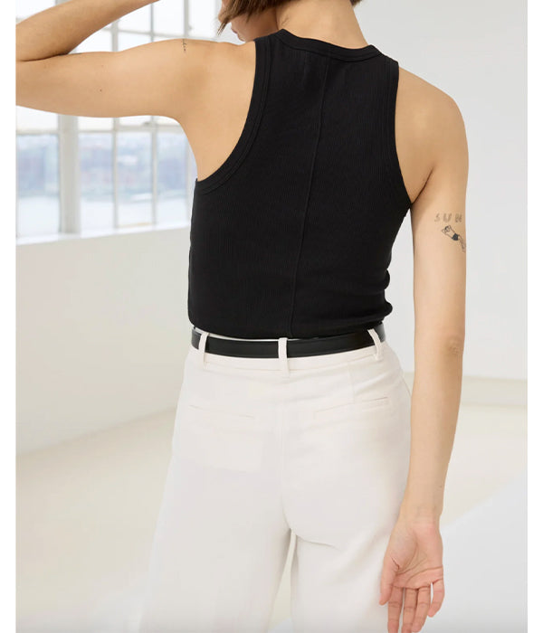 The Cropped Not So Basic Tank - Black