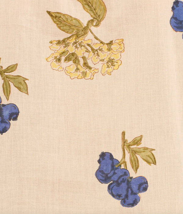 Annabel Blueberry Flora Shirt - Off White