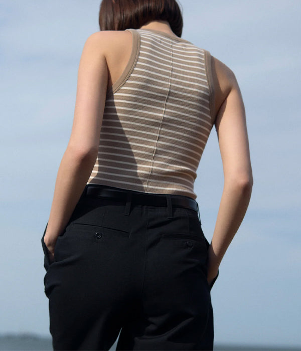 The Not So Basic Tank - Chai Stripe