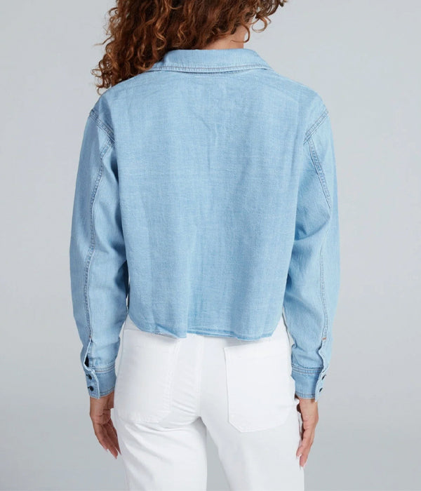 Cropped Denim Shirt - Indigo