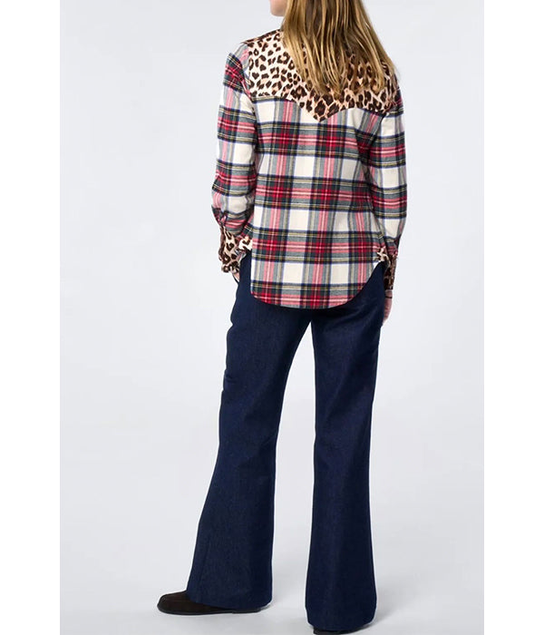 Western Shirt - Mix Red Green Ecru Tartan