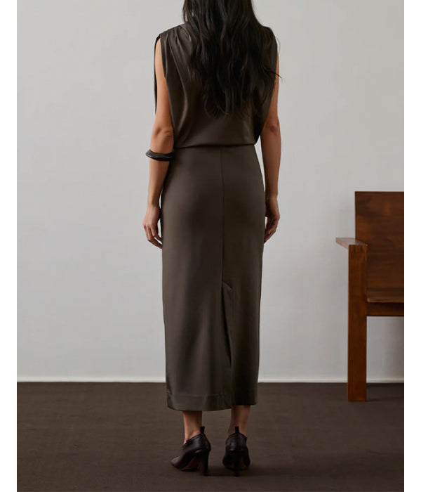 Gemma Dress - Brown/Taupe