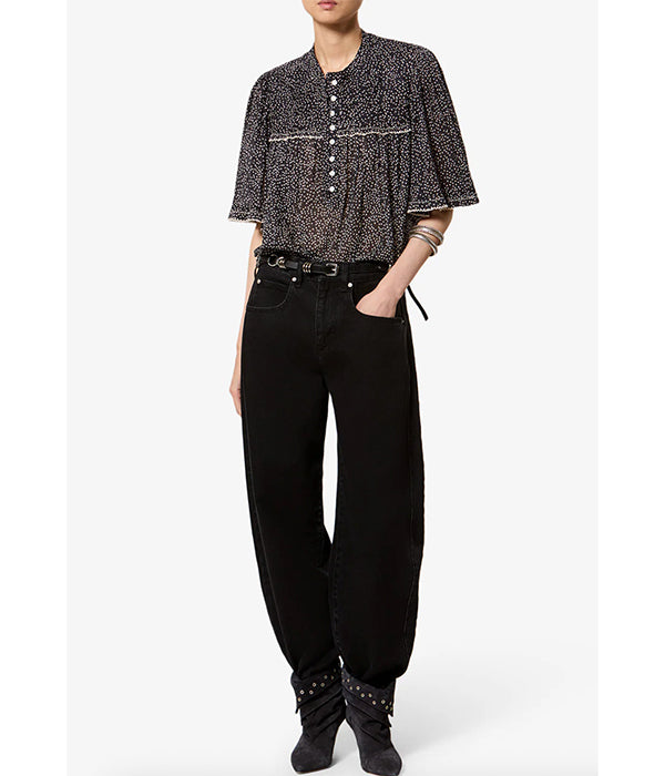 Douna Top - Black/Ecru