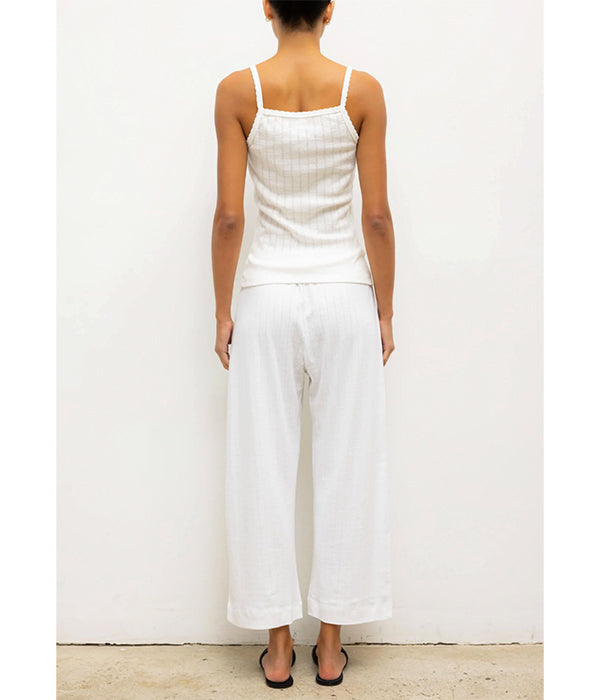 Pointelle tank Top - White