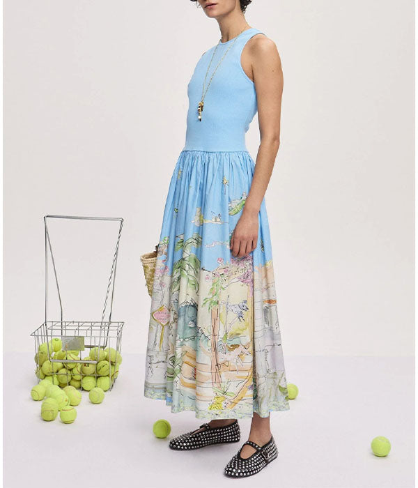 Anouk Tank Midi Dress - Blue
