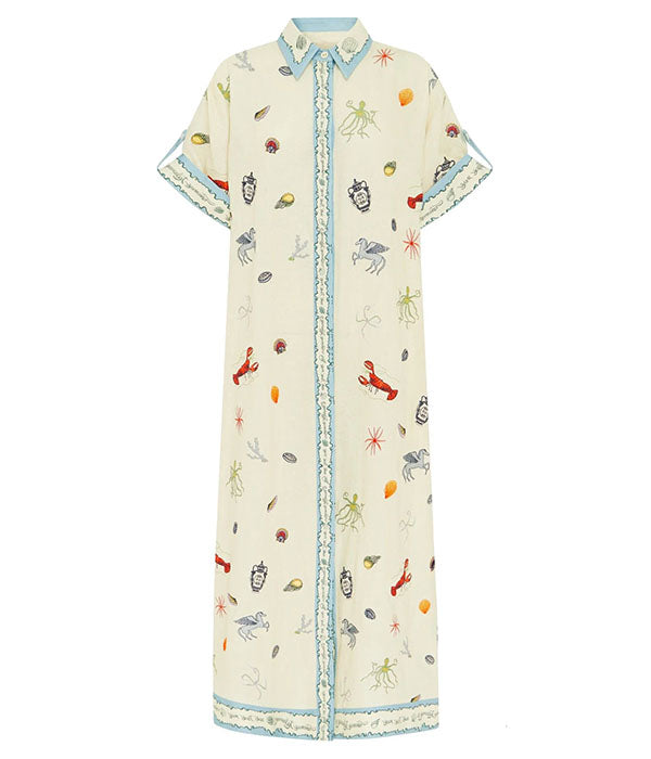 Sandy Embroidered Shirt Dress