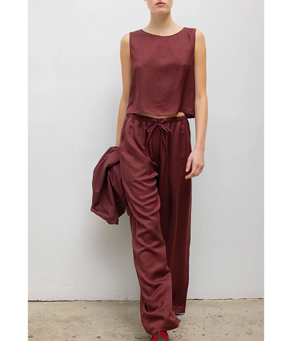 Daniel Cropped Sleeveless Crew - Pinot