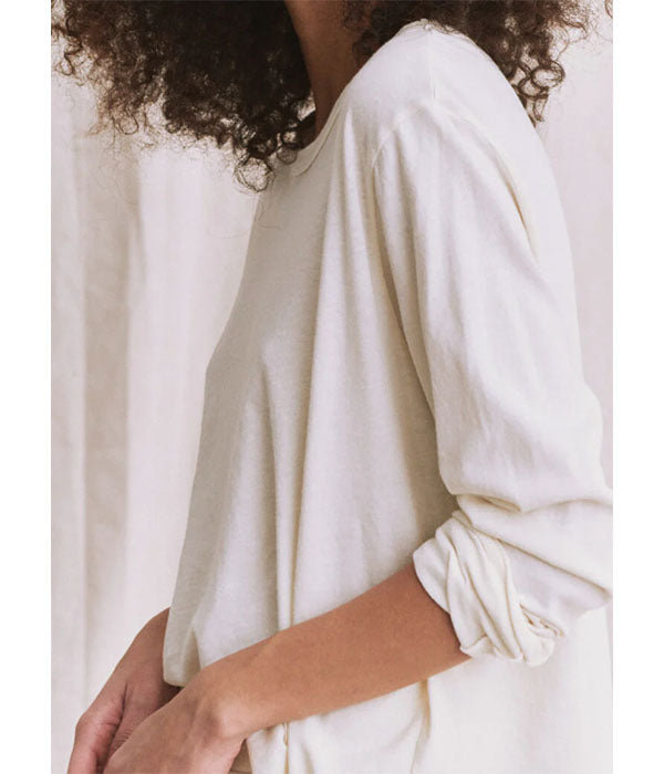 The Long Sleeve Crop Tee - Washed White