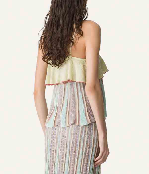 “Les Folies” Jacquard Ruffle Top - Lucente