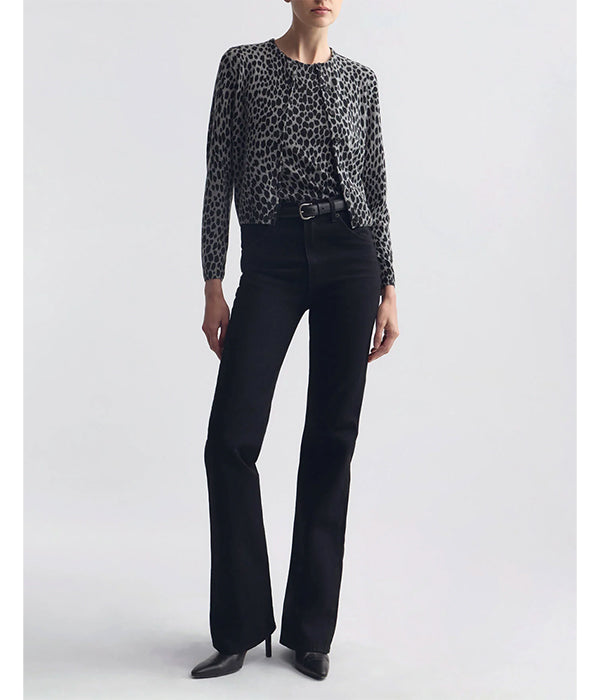 Nessa Sweater Tank - Pebble Grey Heather/Black Cheetah