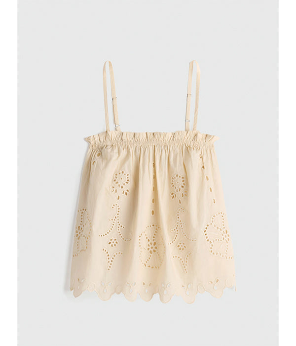 Embroidered Cami Top - Ecru