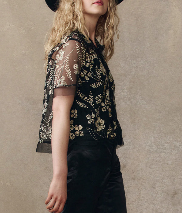 The Cotillion Top - Brocade Floral