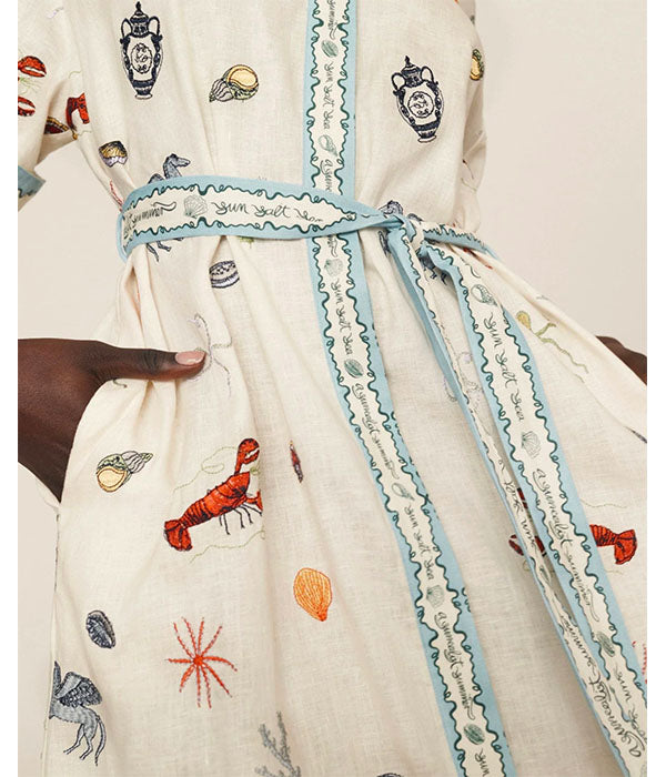 Sandy Embroidered Shirt Dress