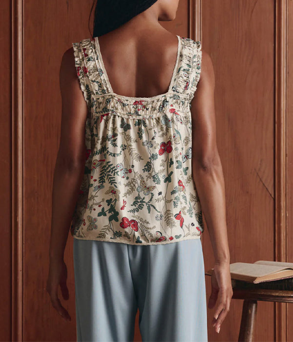 The Victorian Pleat Tank - Floating Butterflies