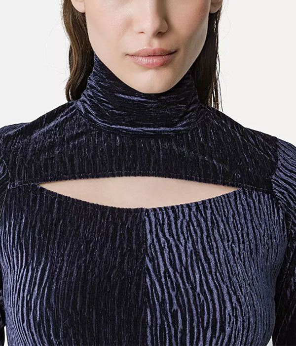 Crushed Velvet Dress - Night Fall