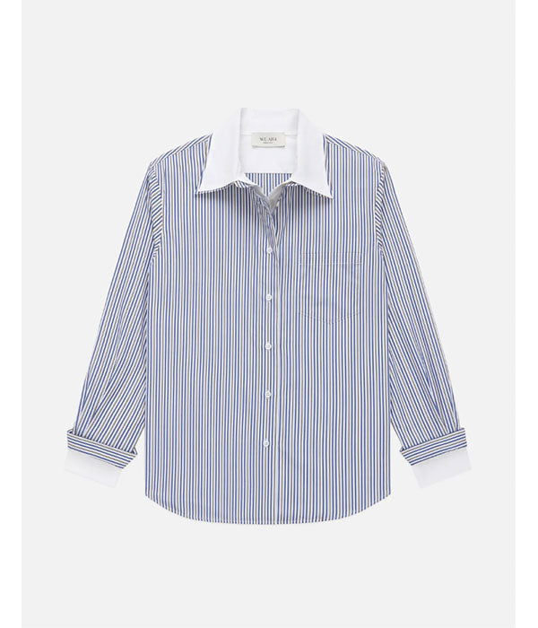 The Double Shirt - Navy Stripe