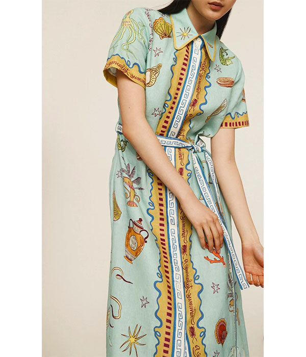 Surrealist Summer Shirt Dress