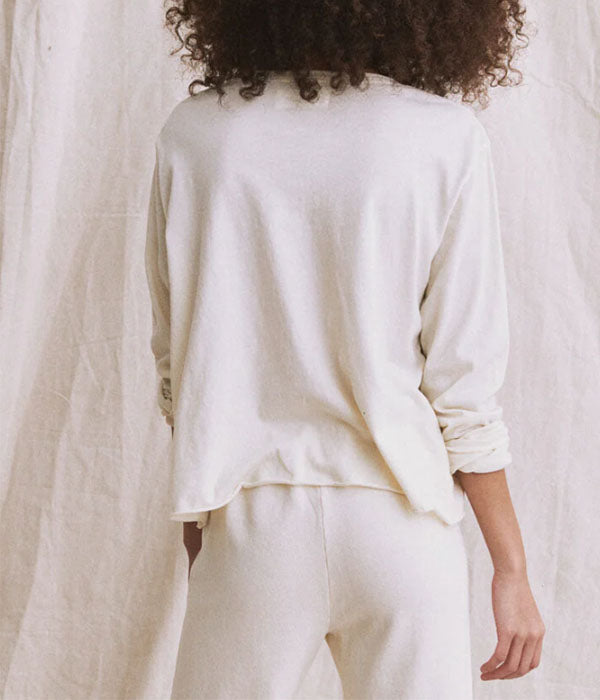 The Long Sleeve Crop Tee - Washed White