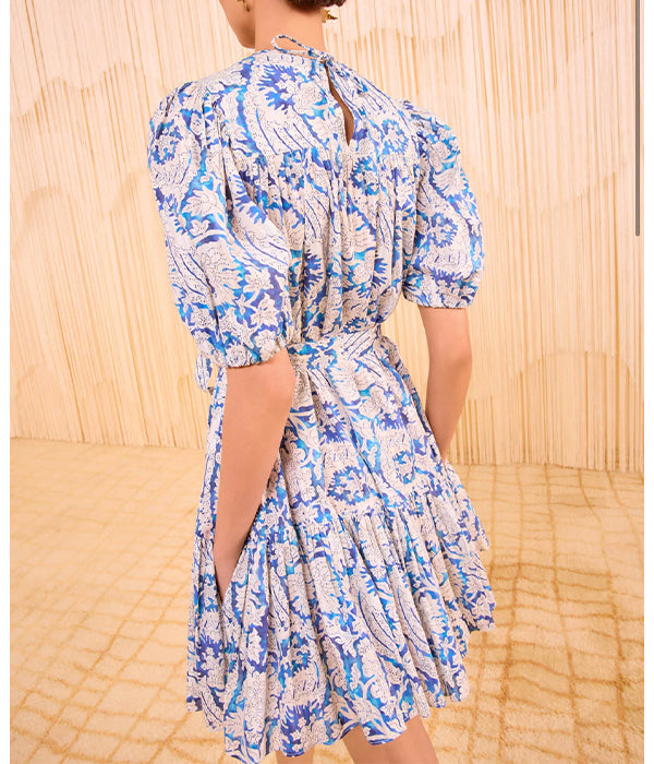 Rosalie Short Sleeve Midi Dress - Ciel