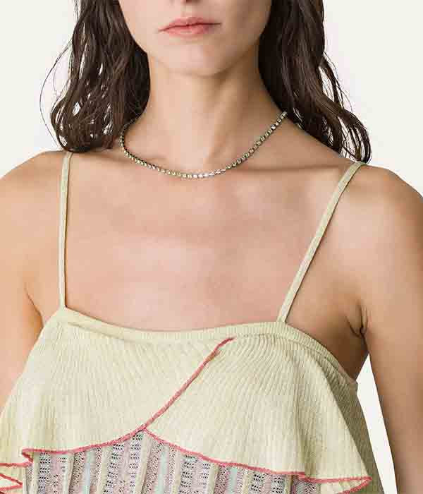 “Les Folies” Jacquard Ruffle Top - Lucente
