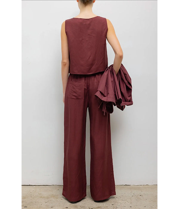 Daniel Cropped Sleeveless Crew - Pinot