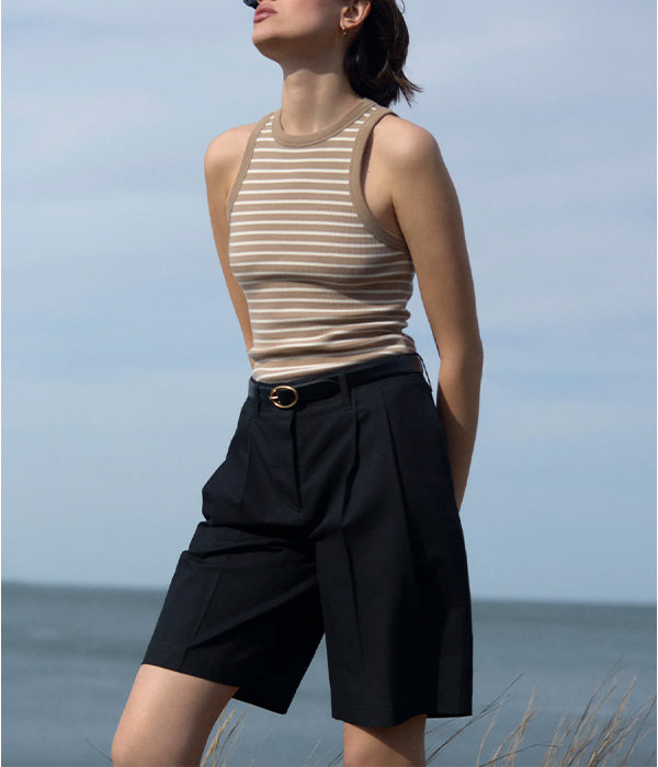 The Not So Basic Tank - Chai Stripe
