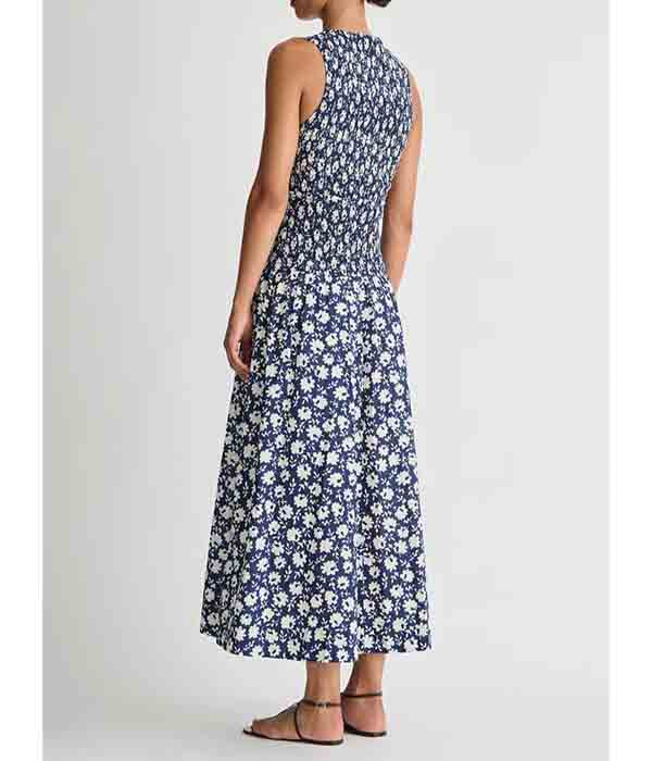 Siempre Tank Dress - Navy Floral Stamp