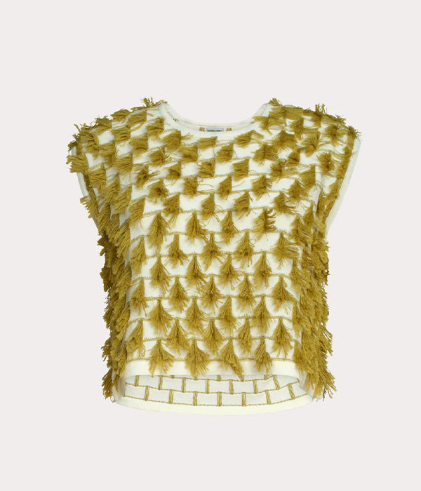 Hazlitt Top - Cream/Mustard
