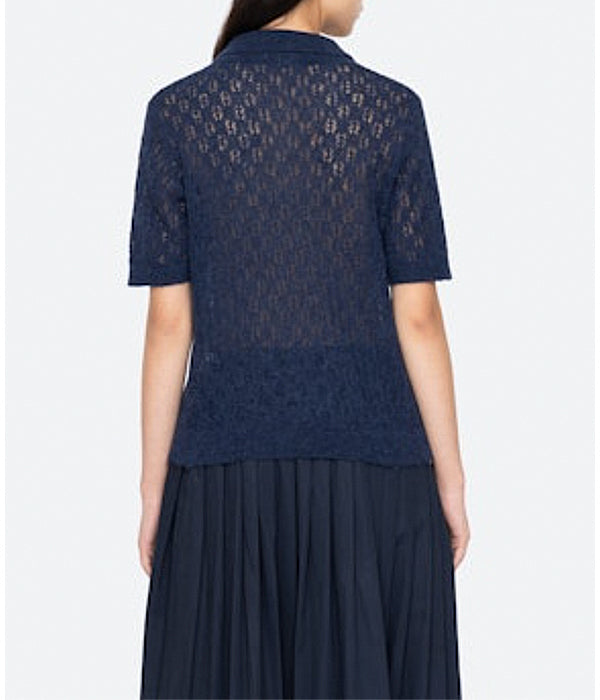 Teagan Short Sleeve Sweater - Navy