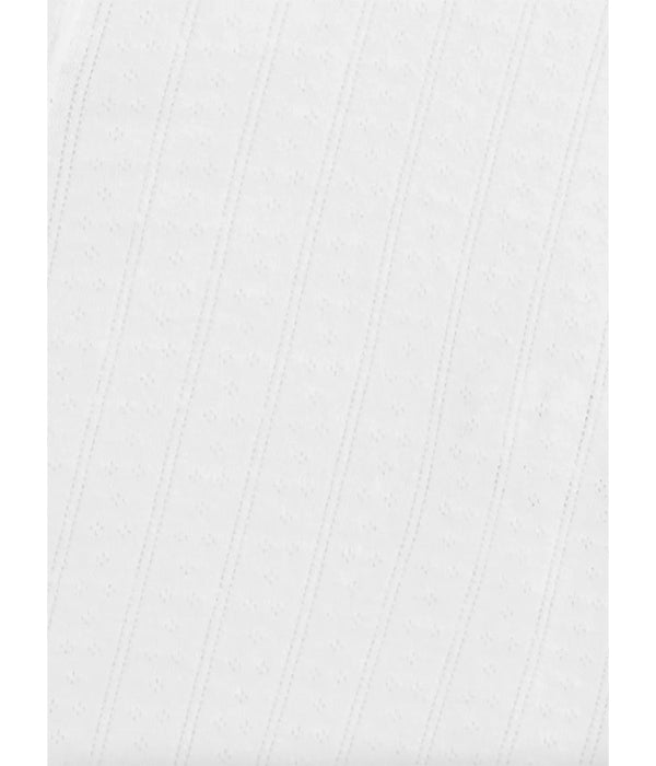 Pointelle Slim Fit Long Sleeve Tee - White