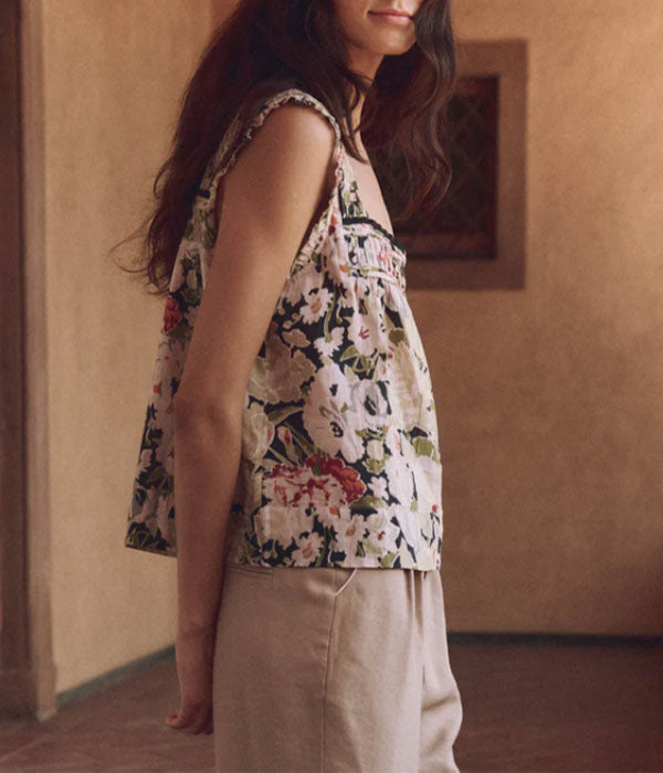 The Victorian Pleat Tank - Vintage Rose