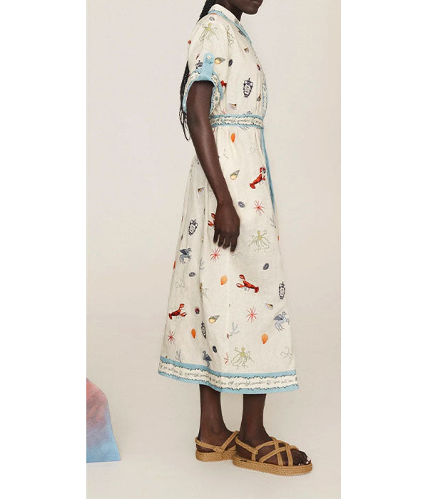 Sandy Embroidered Shirt Dress