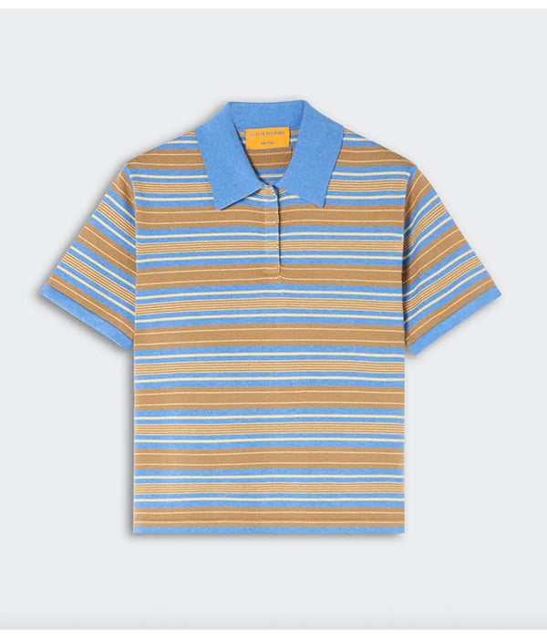 Short Sleeve Striped Rugby - Delft Blue Combo