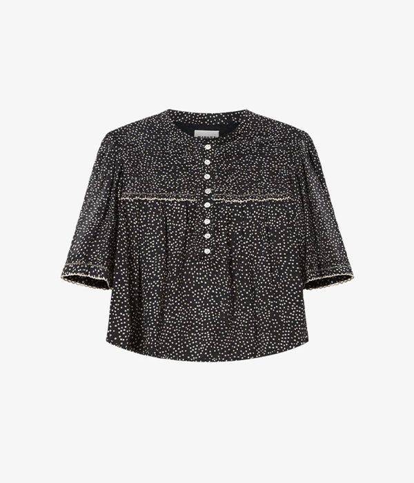 Douna Top - Black/Ecru