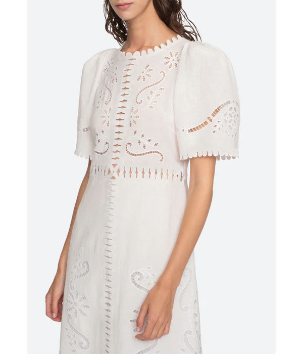 Liat Short Sleeve Dress - White