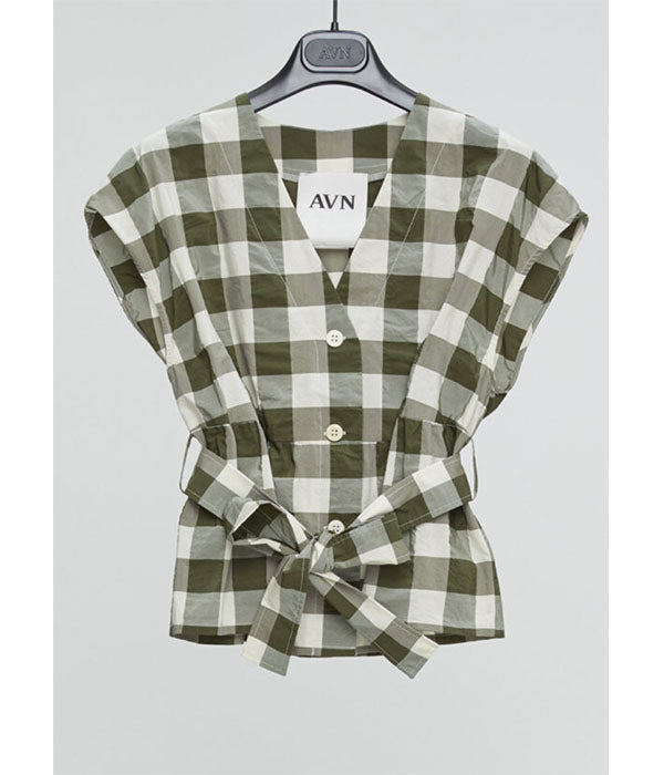 Dreamy Top - Military Green Check
