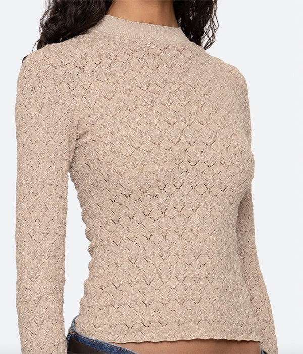 Ruby Long Sleeve Top - Champagne