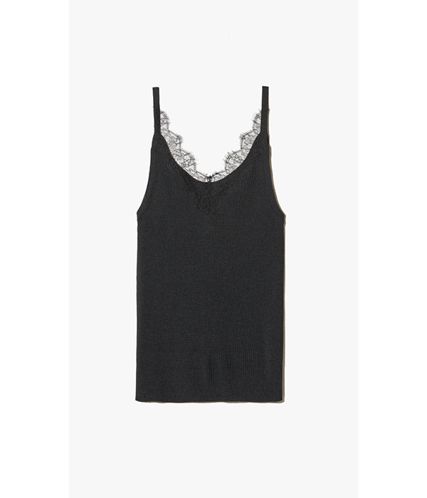 Aronia Silk Tank - Black