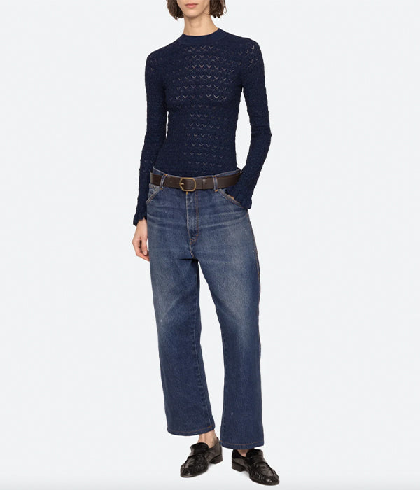 Ruby Long Sleeve Top - Navy