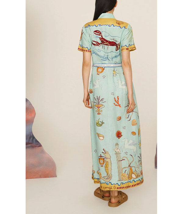 Surrealist Summer Shirt Dress