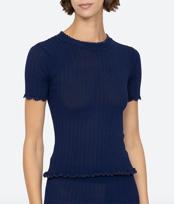Abbie Knit Top - Navy