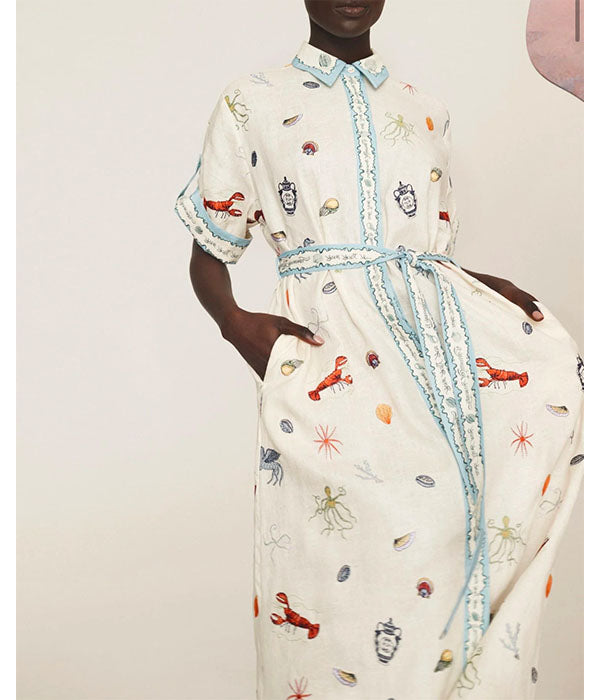 Sandy Embroidered Shirt Dress