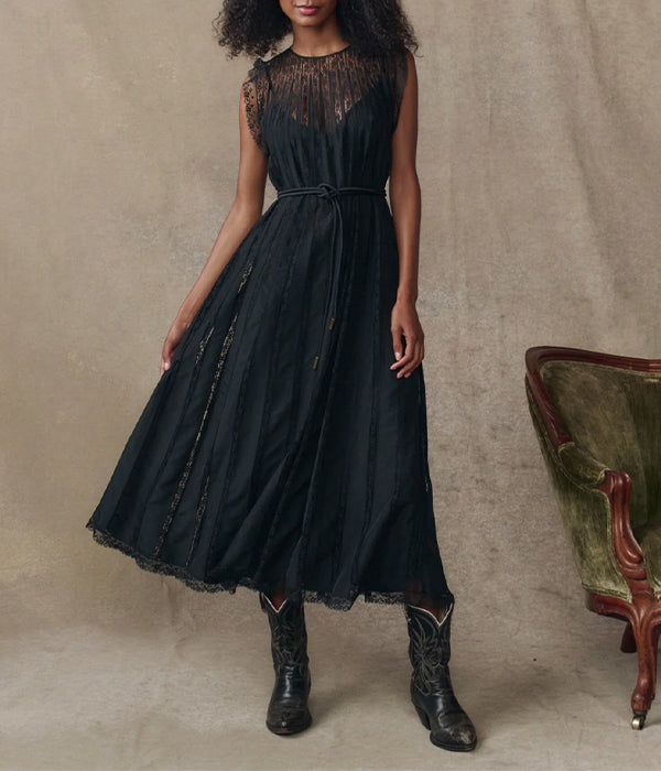 The Keepsake Lace Column Dress - Black