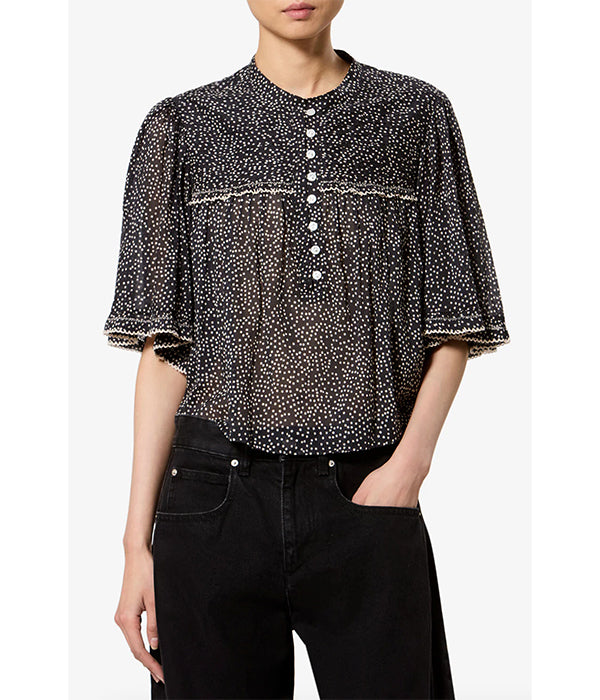 Douna Top - Black/Ecru
