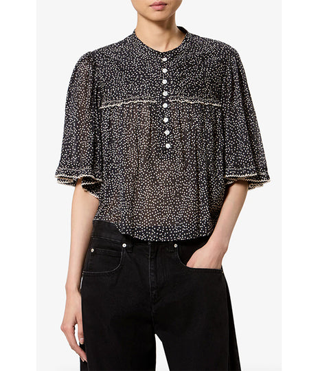 Douna Top - Black/Ecru