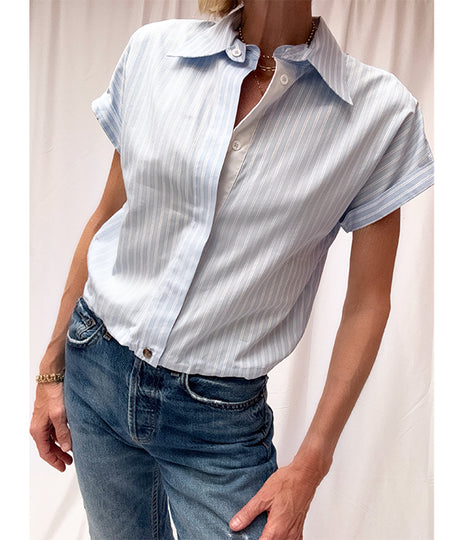 The Bungee Shirt - Pale Blue Stripe