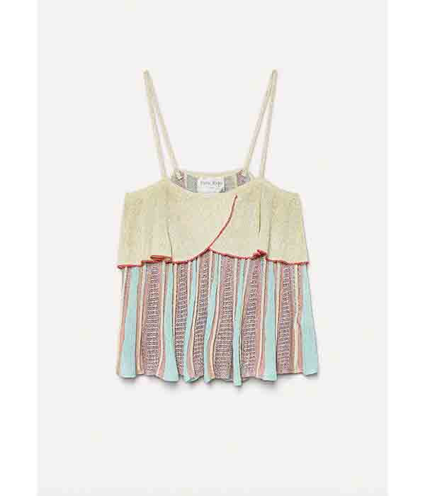 “Les Folies” Jacquard Ruffle Top - Lucente