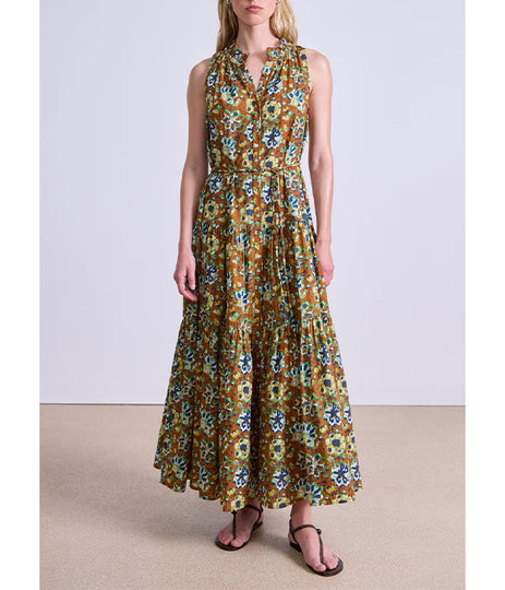 Trinidad Tank Dress - Batik Floral Bronze