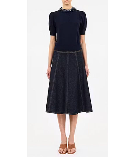 Jude Embellshed Knit Top - Midnight